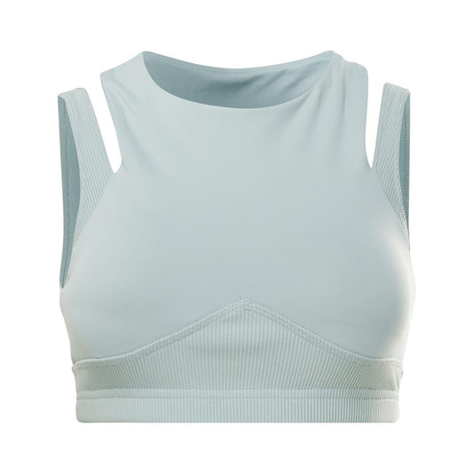 Blue - Front - Reebok Womens-Ladies Studio Layered Sports Bra