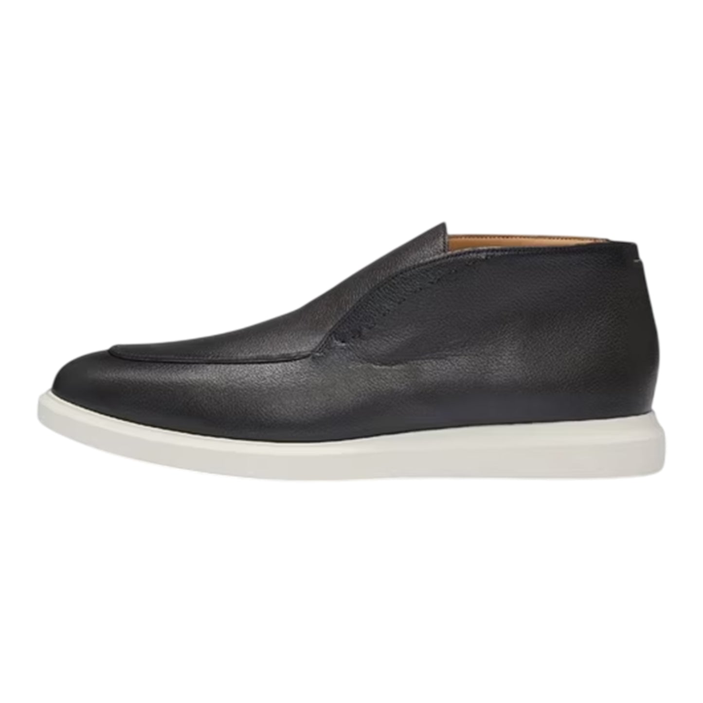 Dark Brown - Side - Boss Mens Randy Leather High Top Trainers