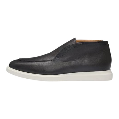 Dark Brown - Side - Boss Mens Randy Leather High Top Trainers