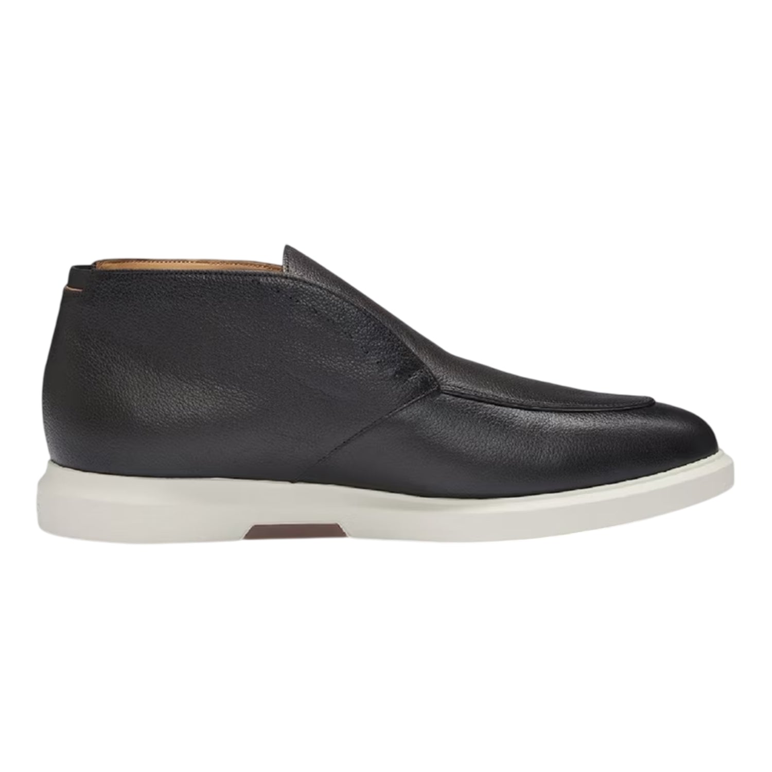 Dark Brown - Front - Boss Mens Randy Leather High Top Trainers