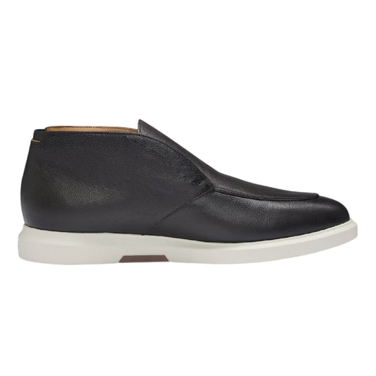 Dark Brown - Front - Boss Mens Randy Leather High Top Trainers