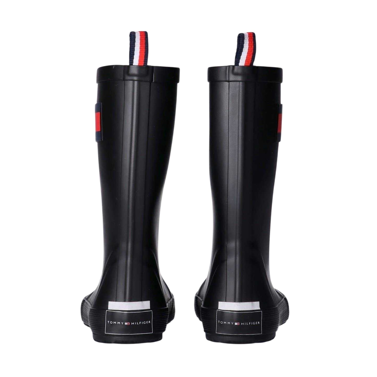 Black - Back - Tommy Hilfiger Childrens-Kids Waterproof Rain Boots