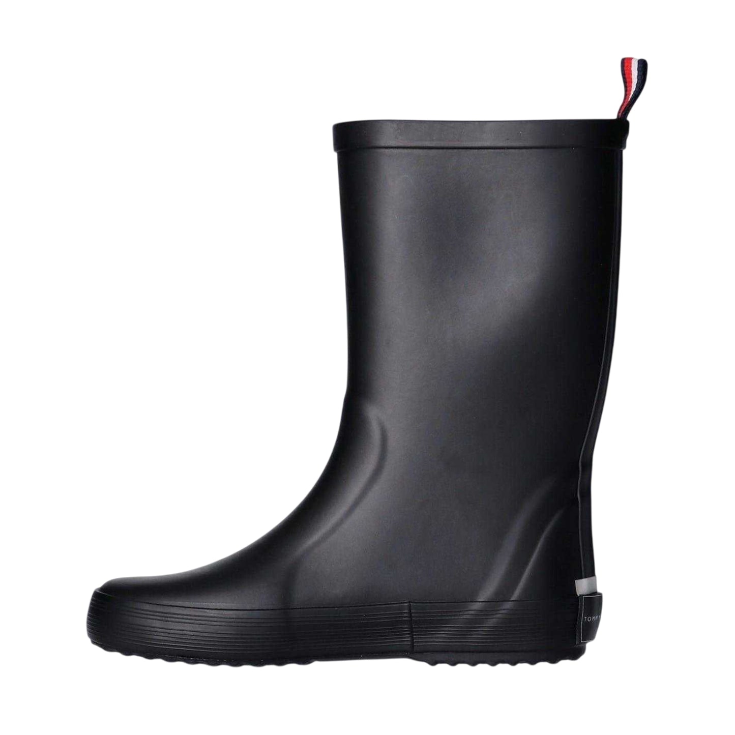 Black - Side - Tommy Hilfiger Childrens-Kids Waterproof Rain Boots