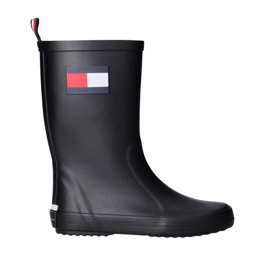 Black - Front - Tommy Hilfiger Childrens-Kids Waterproof Rain Boots