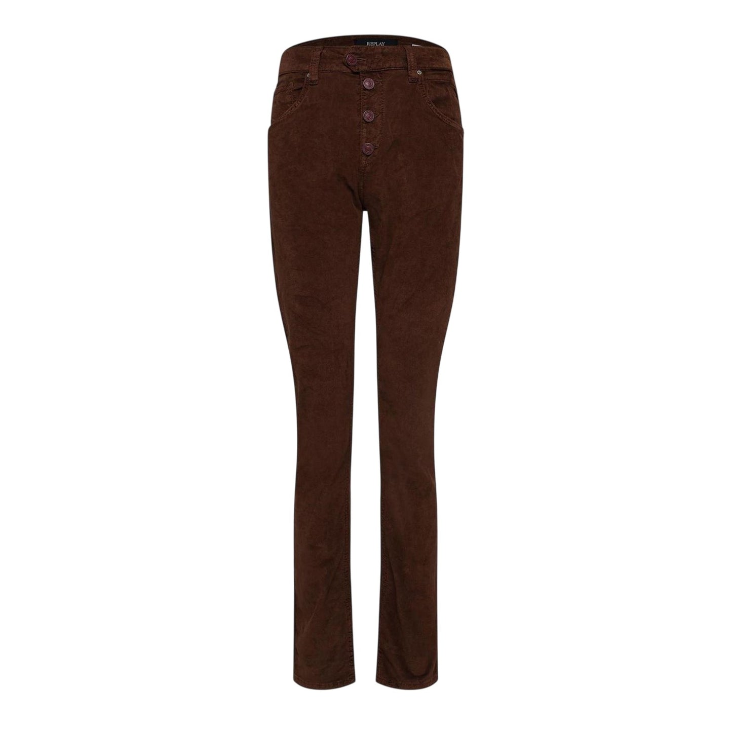 Brown - Front - Replay Womens-Ladies Slim Jeans