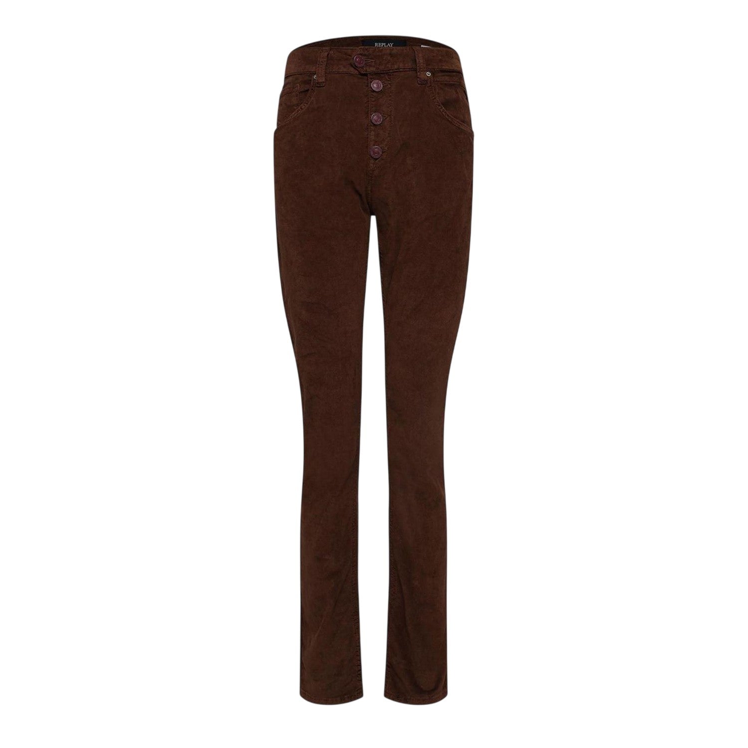 Brown - Front - Replay Womens-Ladies Slim Jeans