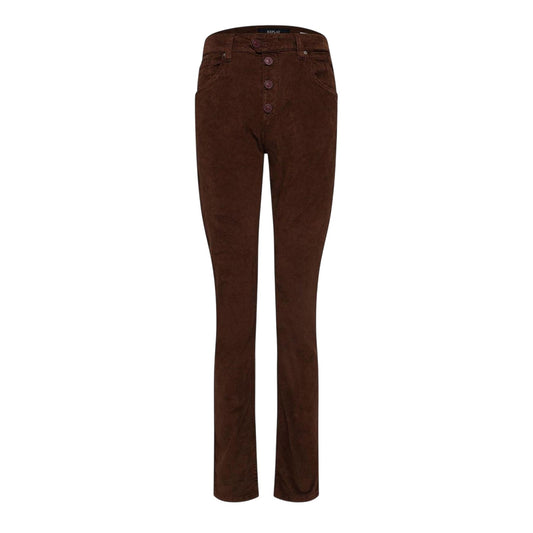 Brown - Front - Replay Womens-Ladies Slim Jeans