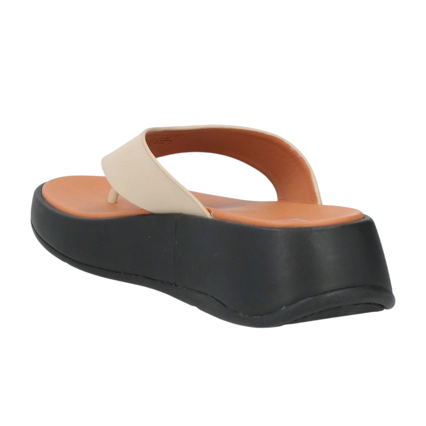 Beige - Back - FitFlop Womens-Ladies F-Mode Luxe Leather Flatform Sandals