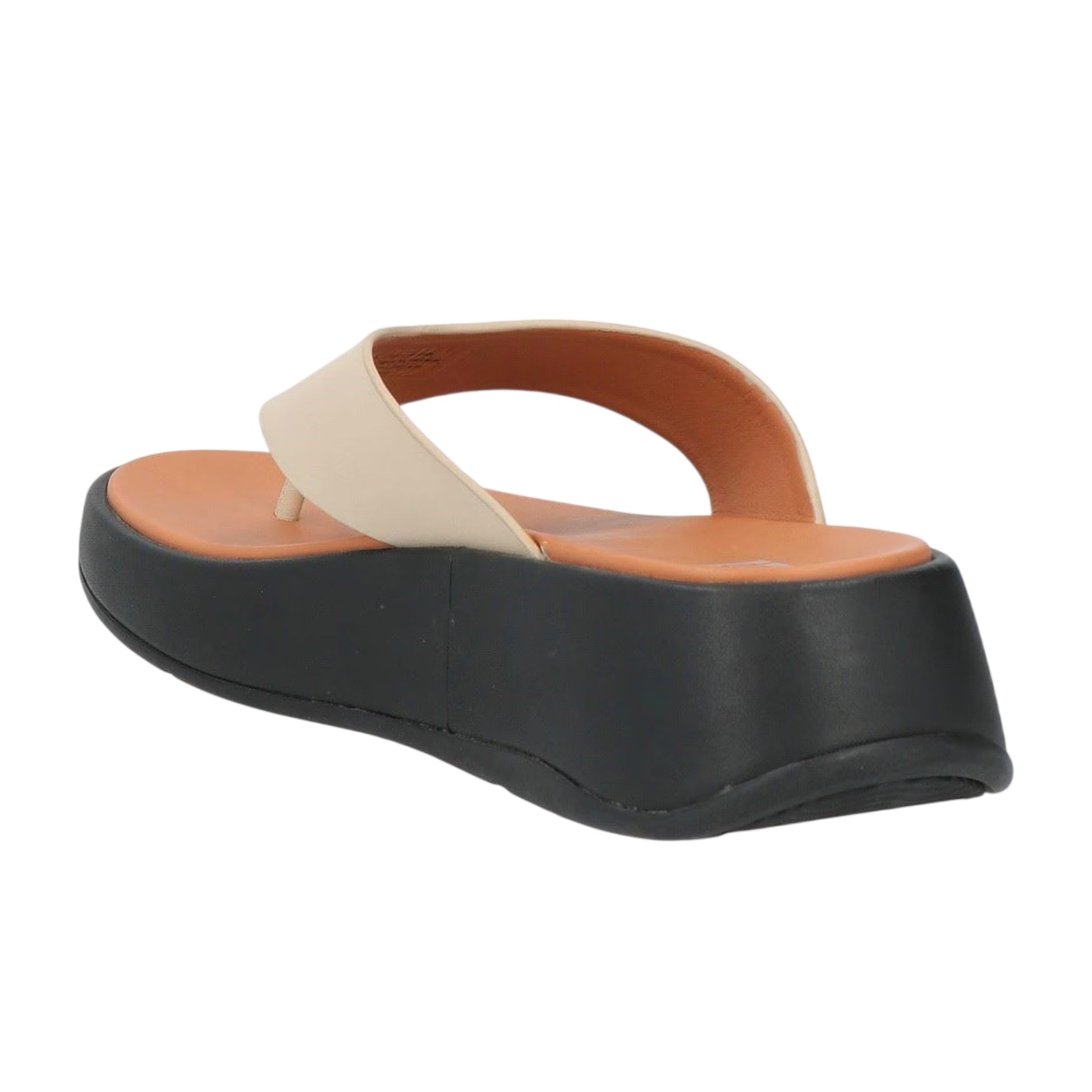 Beige - Back - FitFlop Womens-Ladies F-Mode Luxe Leather Flatform Sandals