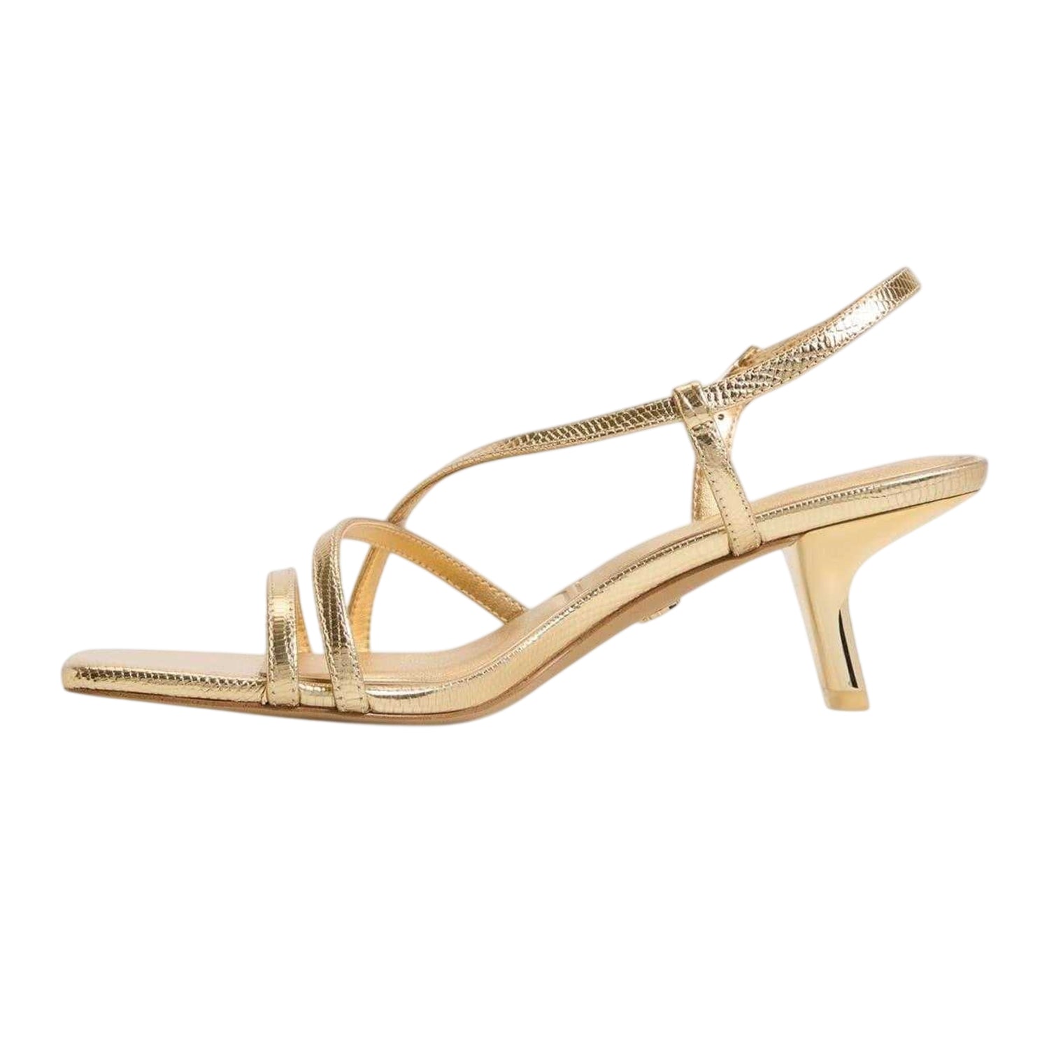 Gold - Side - Aldo Womens-Ladies Lendacan Strappy Kitten Heel Sandals