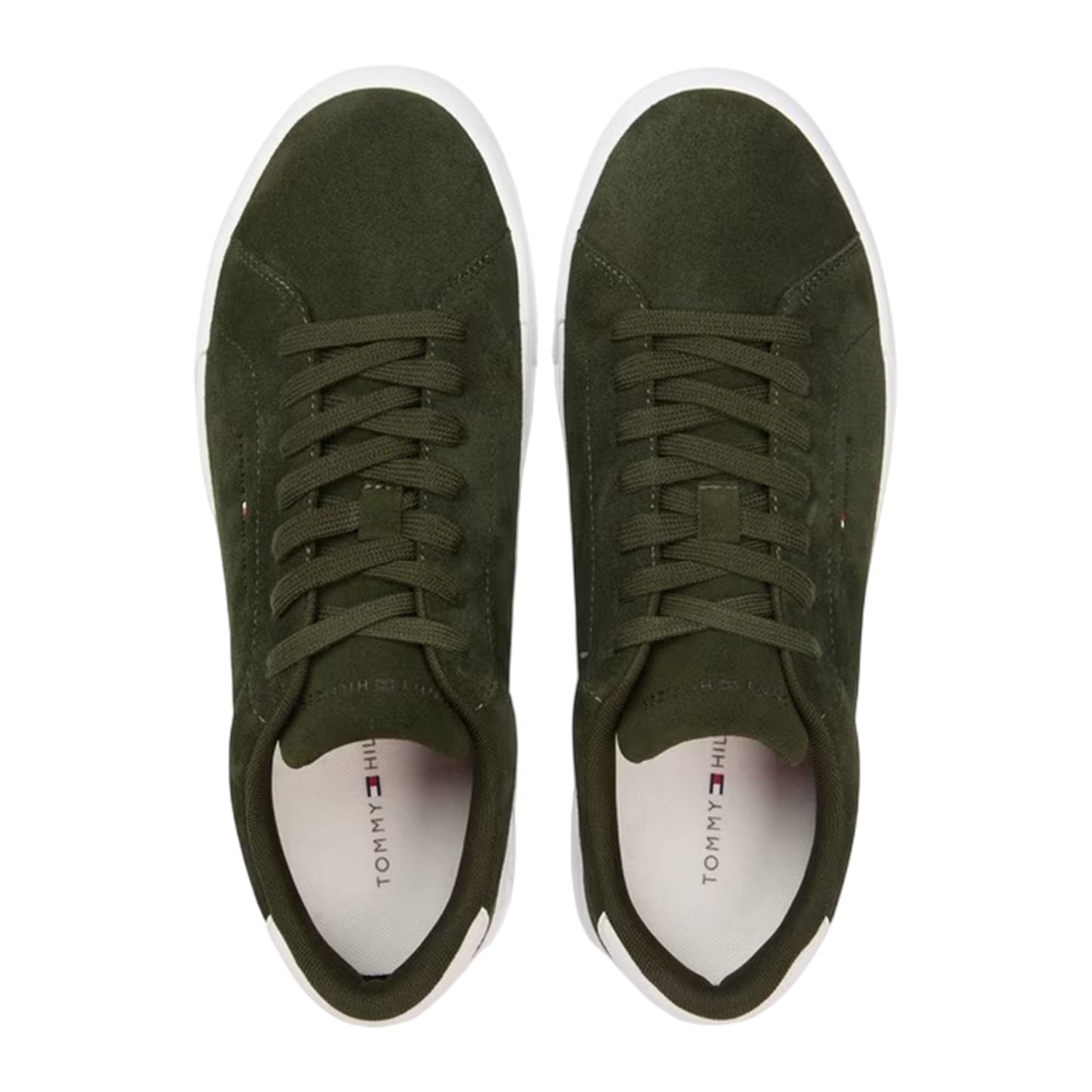 Black - Side - Tommy Hilfiger Mens Core Suede Court Trainers