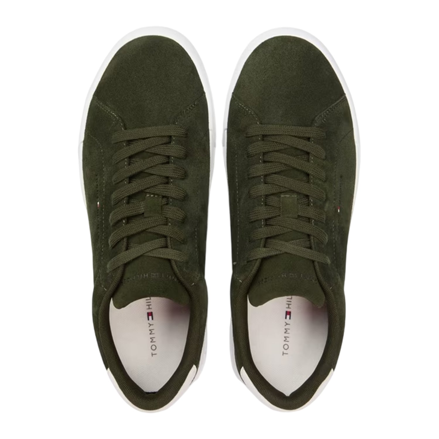 Black - Side - Tommy Hilfiger Mens Core Suede Court Trainers