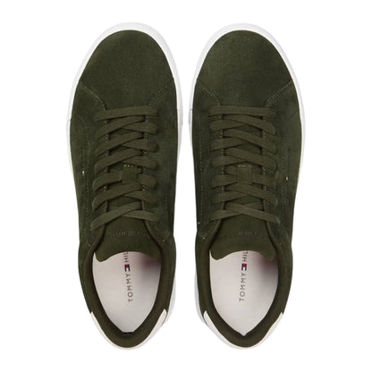 Black - Side - Tommy Hilfiger Mens Core Suede Court Trainers