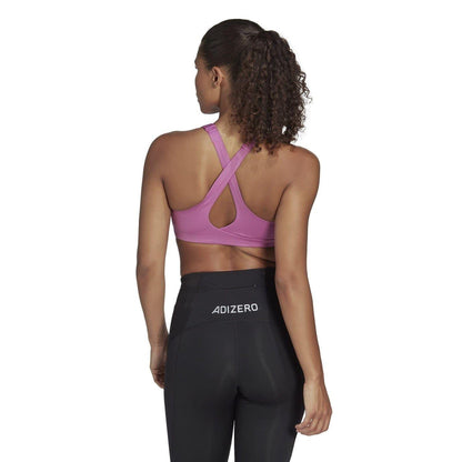 Pink - Side - Adidas Womens-Ladies FastImpact Luxe Sports Bra