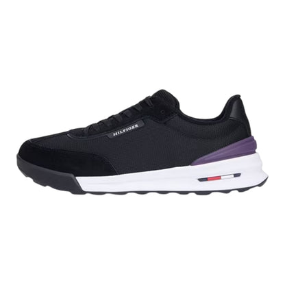 Black - Back - Tommy Hilfiger Mens Retro Textured Running Trainers