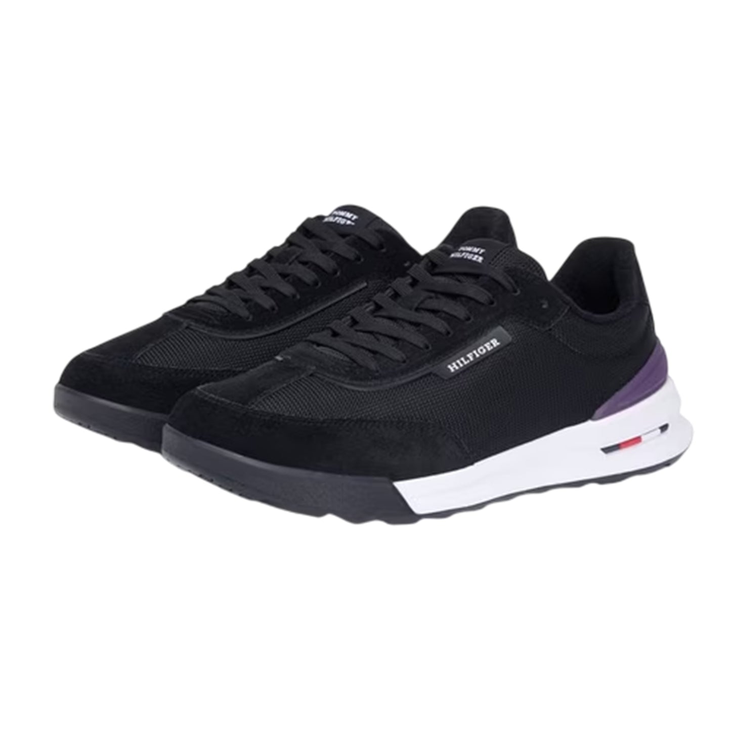 Black - Side - Tommy Hilfiger Mens Retro Textured Running Trainers