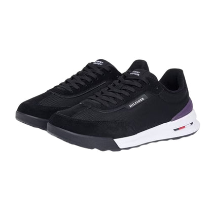 Black - Side - Tommy Hilfiger Mens Retro Textured Running Trainers