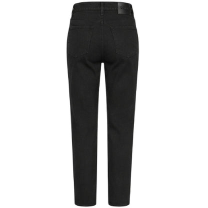 Black - Back - Boss Womens-Ladies Denim Cropped Straight Jeans