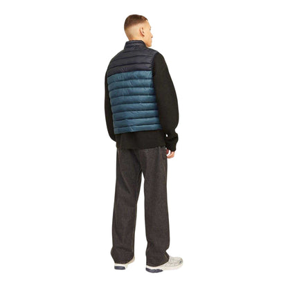 Forest Green - Back - Jack And Jones Mens Sprint Colour Block Logo Gilet
