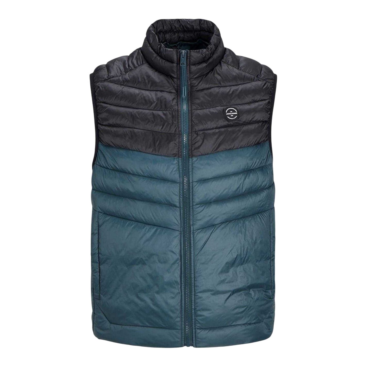 Forest Green - Front - Jack And Jones Mens Sprint Colour Block Logo Gilet