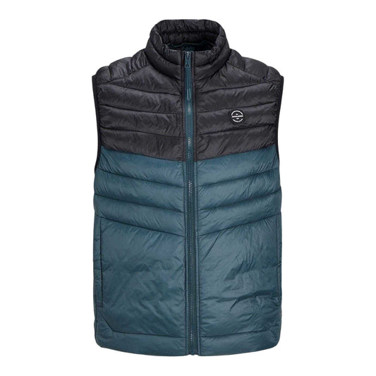 Forest Green - Front - Jack And Jones Mens Sprint Colour Block Logo Gilet