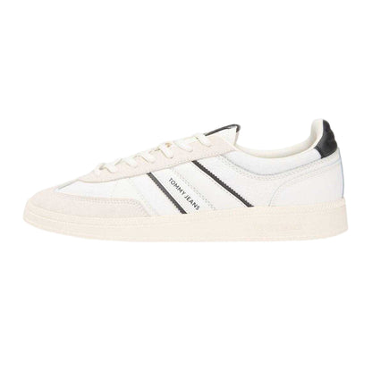 Black-White - Side - Tommy Jeans Mens Greenwich Leather Trainers