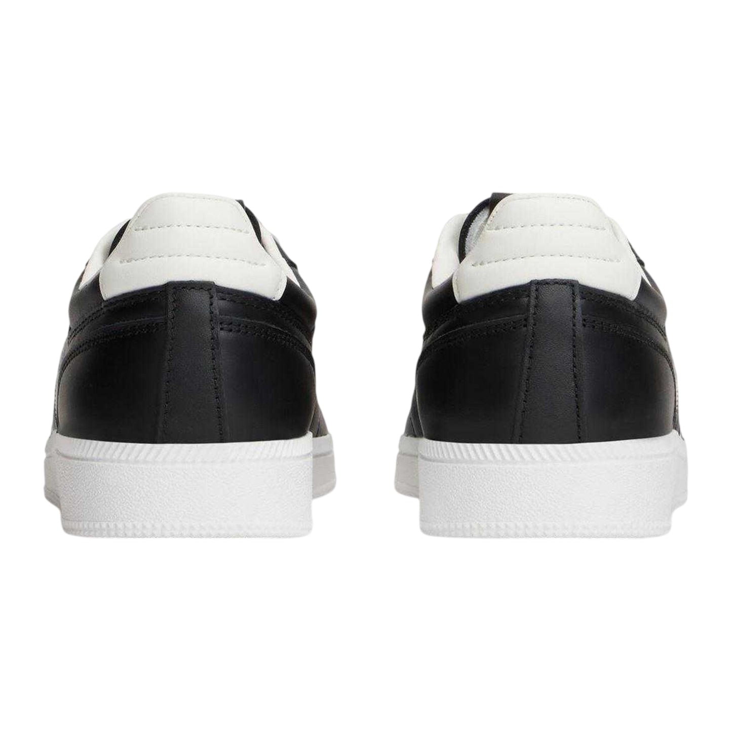 Ecru-Black - Back - Tommy Jeans Mens Greenwich Leather Trainers