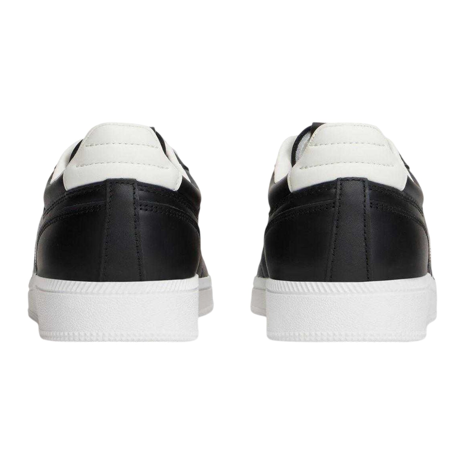Ecru-Black - Back - Tommy Jeans Mens Greenwich Leather Trainers
