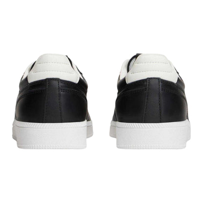 Ecru-Black - Back - Tommy Jeans Mens Greenwich Leather Trainers