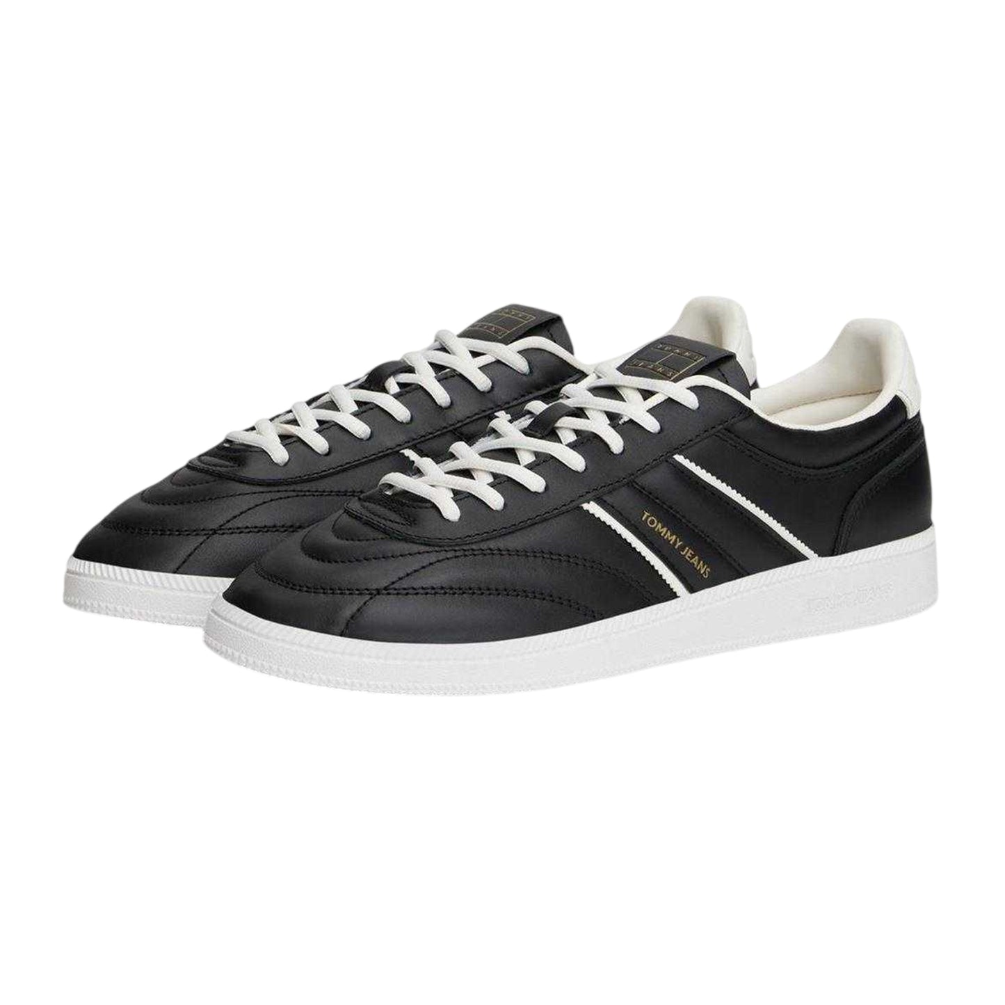 Ecru-Black - Lifestyle - Tommy Jeans Mens Greenwich Leather Trainers