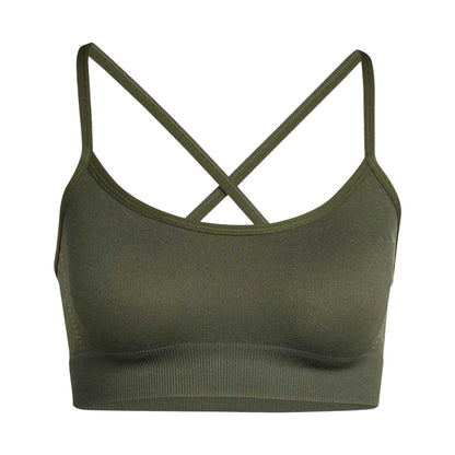 Khaki - Front - Adidas Womens-Ladies Essential Sports Bra