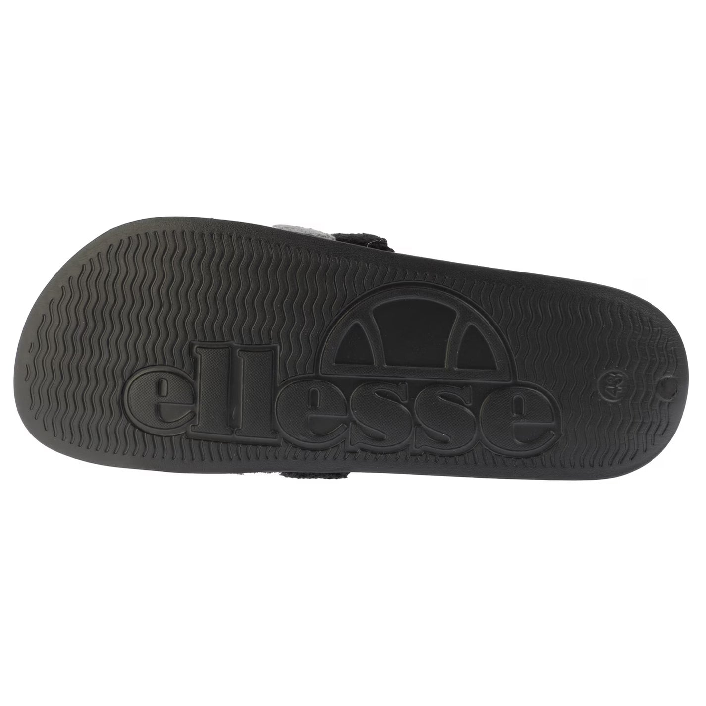 Black-Grey - Back - Ellesse Mens Triple Stripe Terrycloth Open Toe Slides