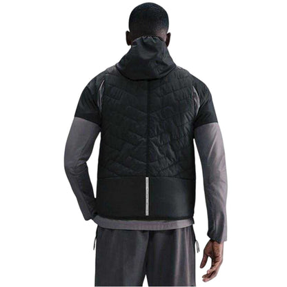 Black-Red - Back - Nike Mens City Side Quilted Gilet