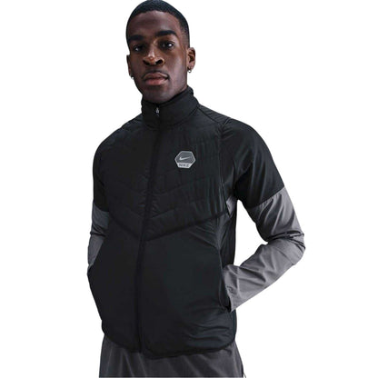 Black-Red - Front - Nike Mens City Side Quilted Gilet