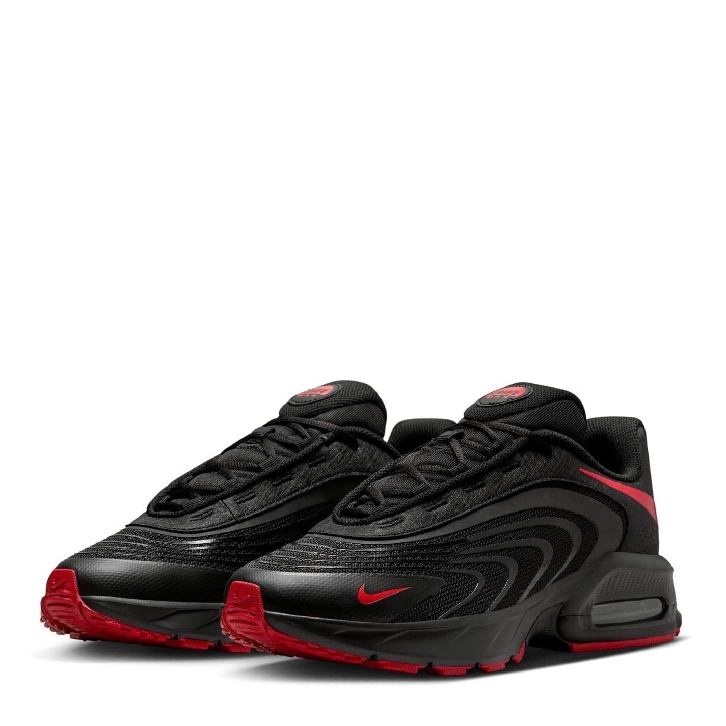Black-Red - Side - Nike Mens Air Max Fire Lace Up Shoes