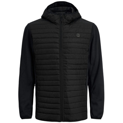 Black - Front - Jack And Jones Mens Quilted Plus Long-Sleeved Hybrid Jacket