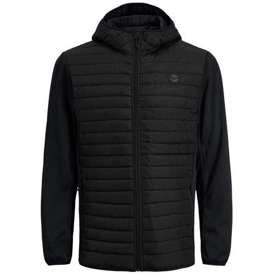Black - Front - Jack And Jones Mens Quilted Plus Long-Sleeved Hybrid Jacket
