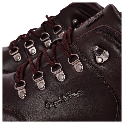 Brown - Side - Original Penguin Mens Hiking Boots