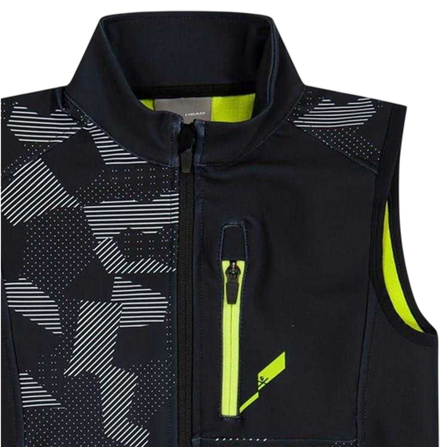 Black - Side - Head Childrens-Kids Geometric Lightweight Gilet