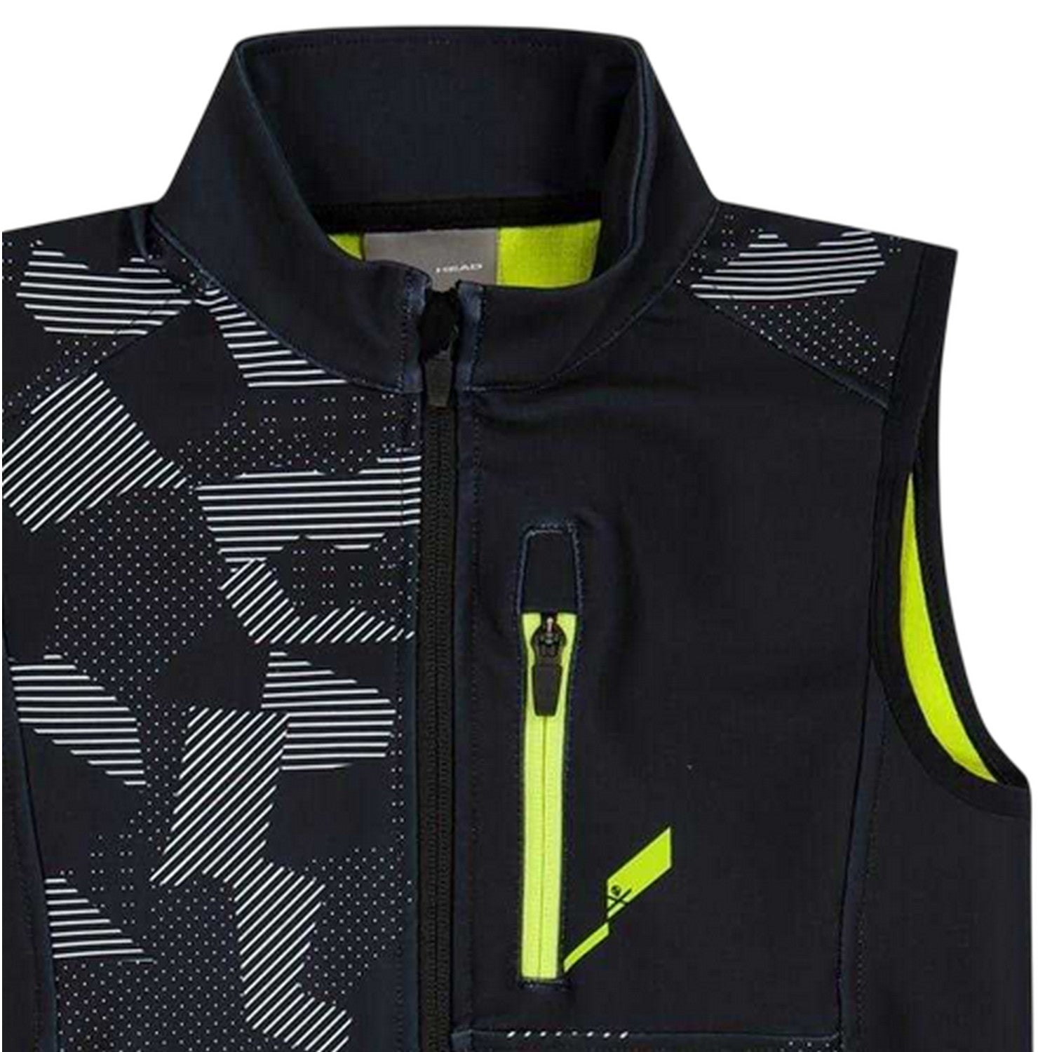 Black - Side - Head Childrens-Kids Geometric Lightweight Gilet