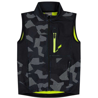 Black - Front - Head Childrens-Kids Geometric Lightweight Gilet