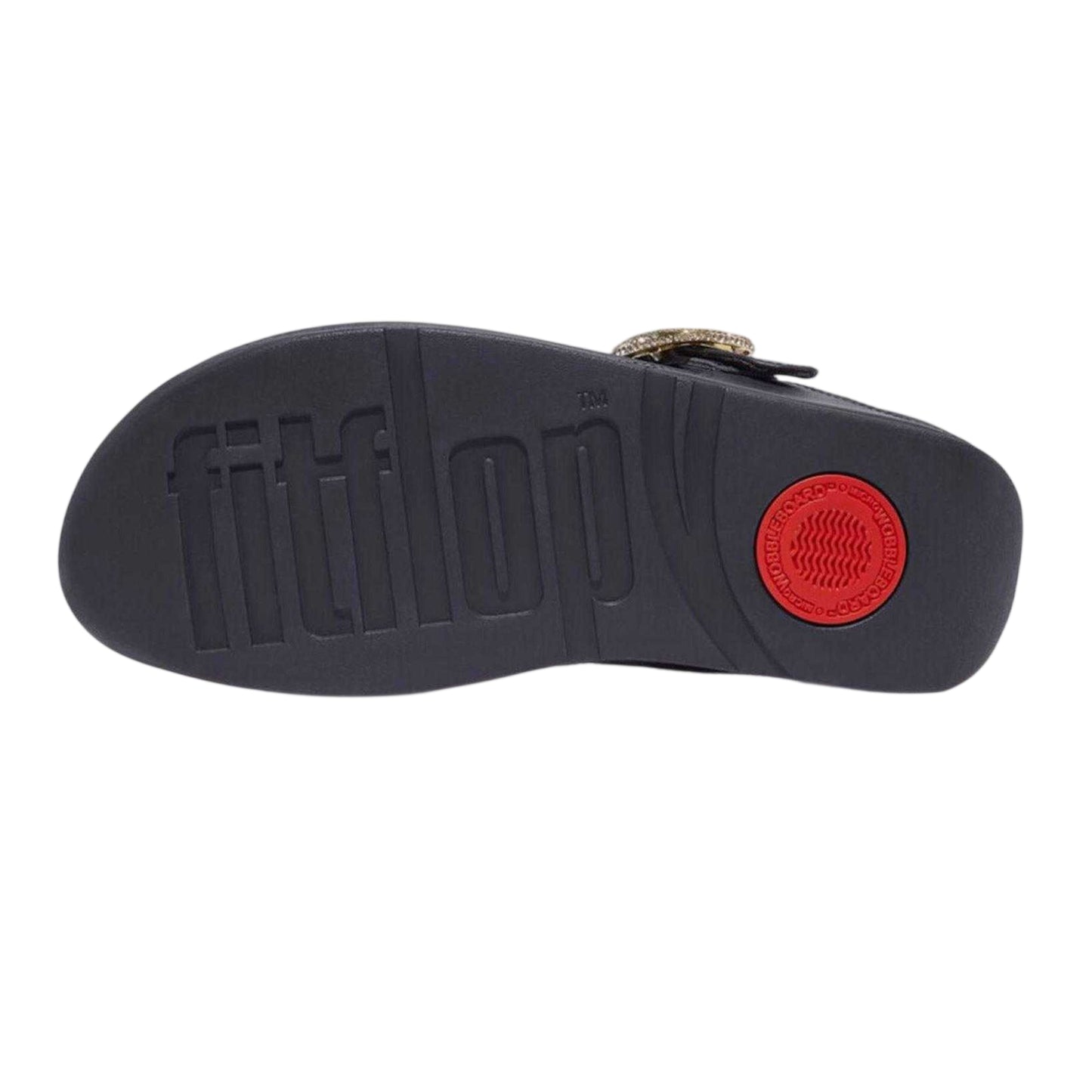 Navy - Pack Shot - FitFlop Womens-Ladies Lulu Embellished Leather Wedge Sandals