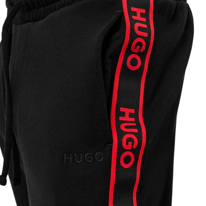 Black - Side - Hugo Mens Liam Cotton Logo Joggers