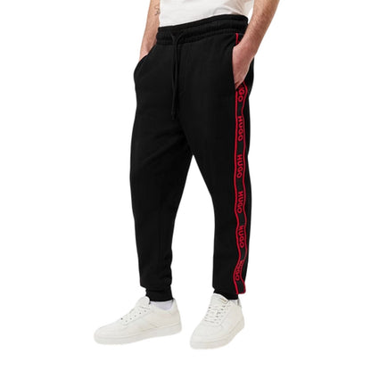 Black - Lifestyle - Hugo Mens Liam Cotton Logo Joggers
