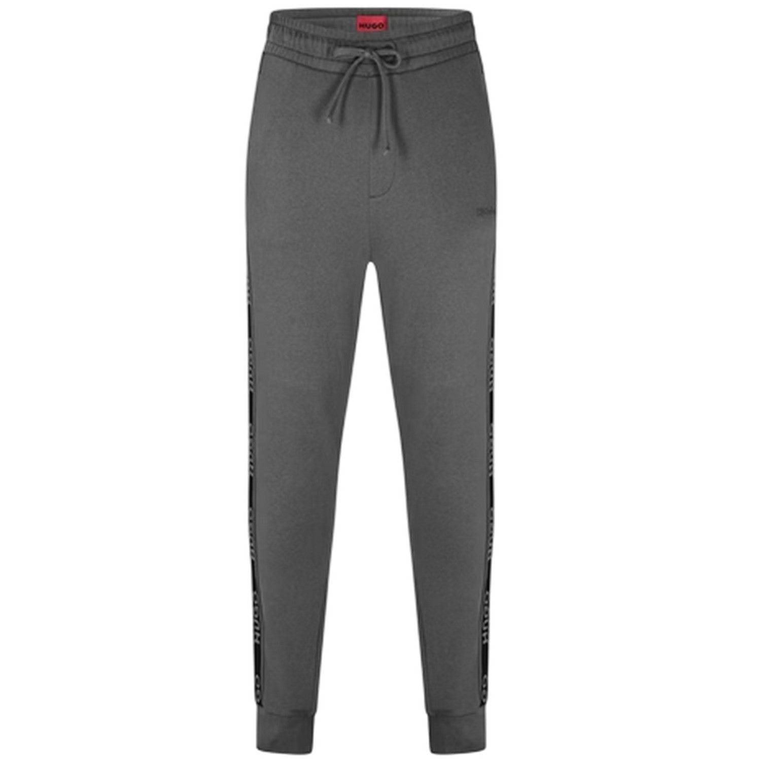 Grey - Front - Hugo Mens Liam Cotton Logo Joggers