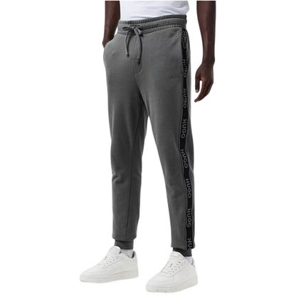 Grey - Lifestyle - Hugo Mens Liam Cotton Logo Joggers