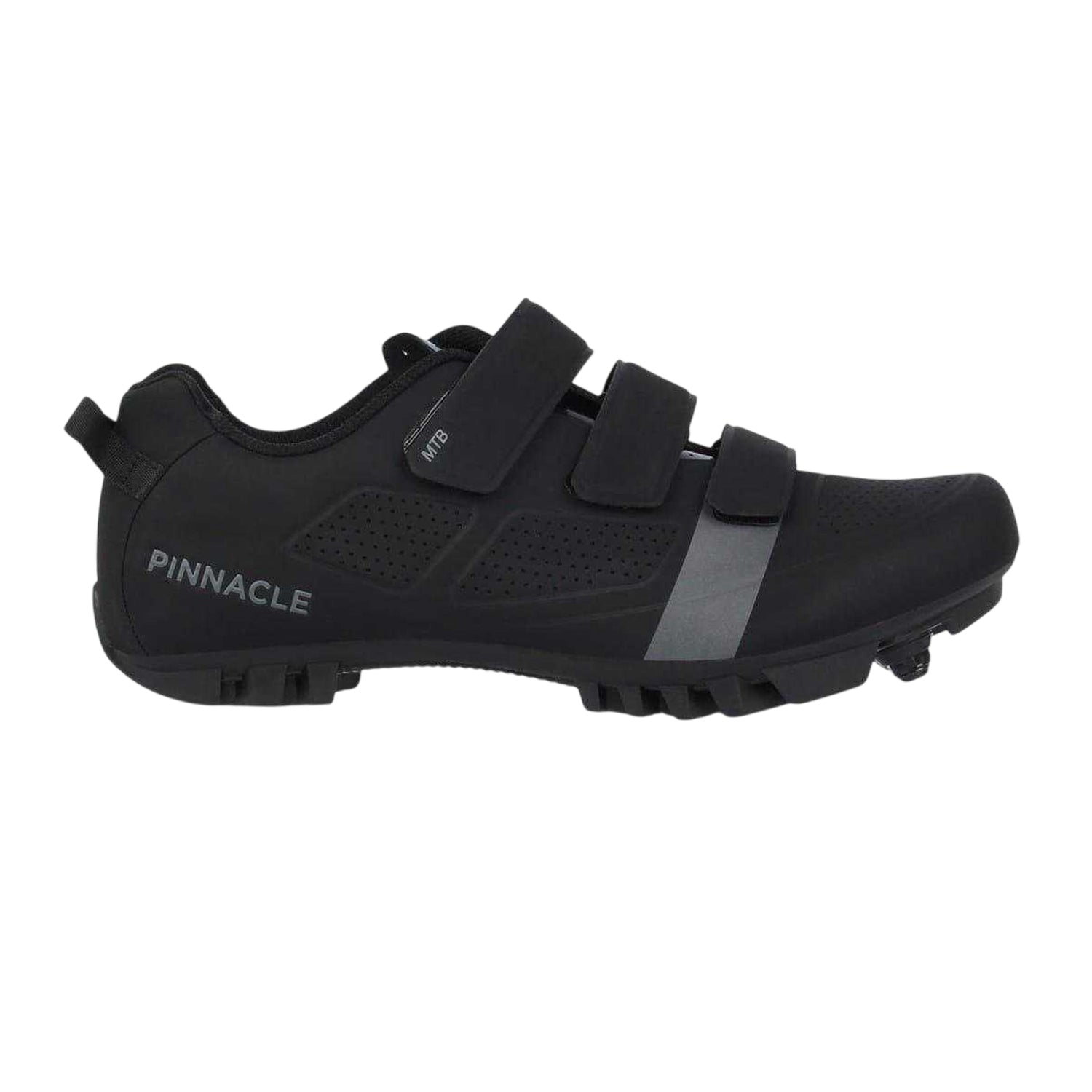 Black - Front - Pinnacle Mens Maple MTB 61 Leather Cycling Shoes