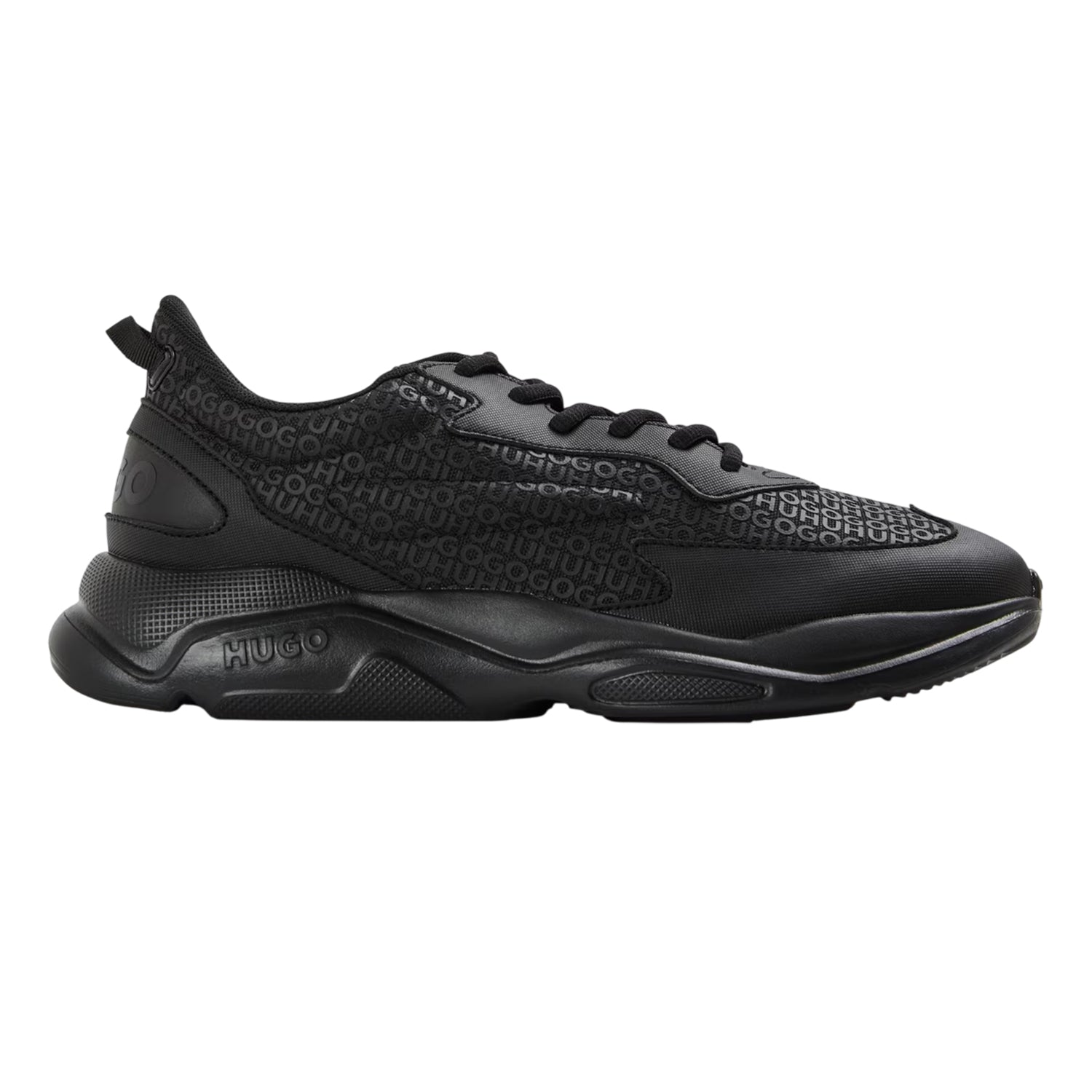 Black - Front - Hugo Mens Leon Trainers