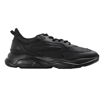 Black - Front - Hugo Mens Leon Trainers