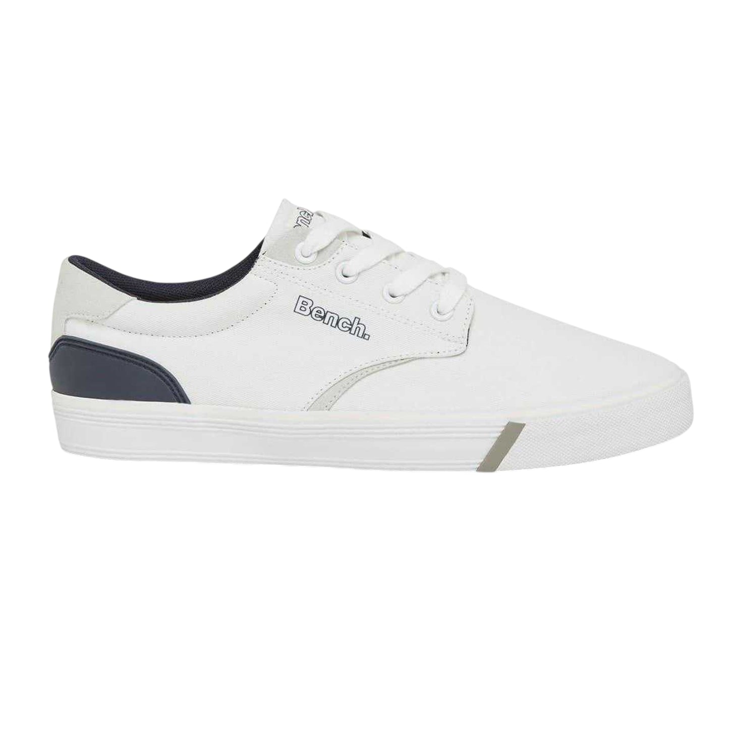 White - Front - Bench Mens Briscoe Canvas Flat Trainers